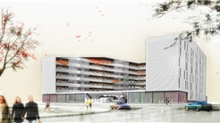 64 viviendas VPA en la Avenida Cataluña, Zaragoza. Concurso 1er premio